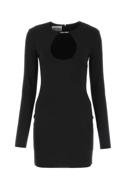 Miu Miu Cut-Out Long Sleeved Dress
