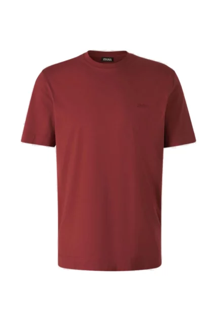 Zegna Logo Embroidered Crewneck T-Shirt