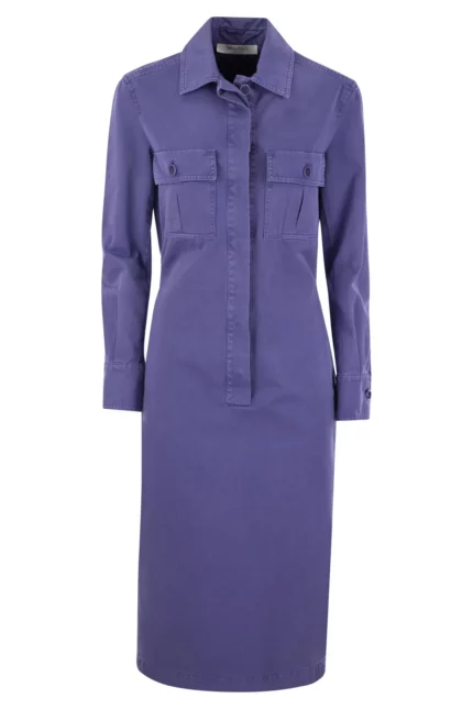 Max Mara Button Detailed Long-Sleeved Midi Dress