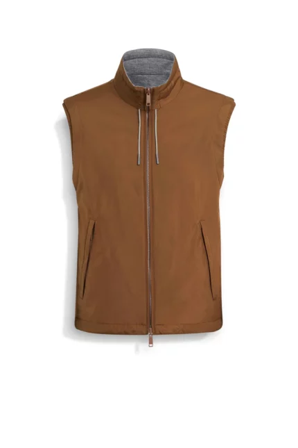 Zegna High-Neck Zipped Reversible Vest