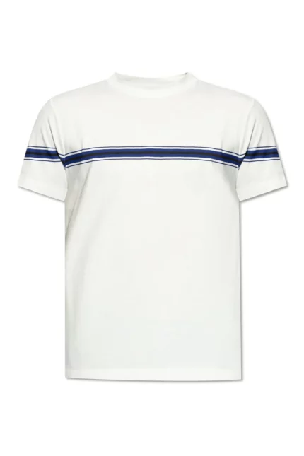 Burberry Logo Embroidered Striped T-Shirt