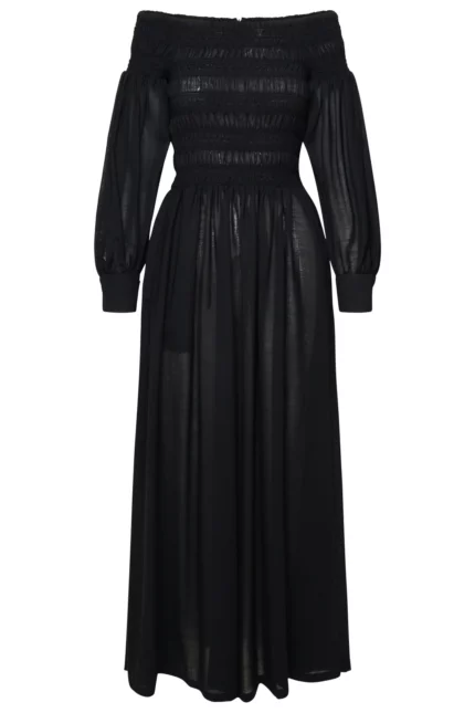 Max Mara Off-Shoulder Long-Sleeved Dress