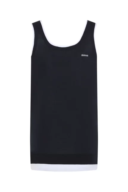 Miu Miu Logo-Embroidered Sleeveless Dress