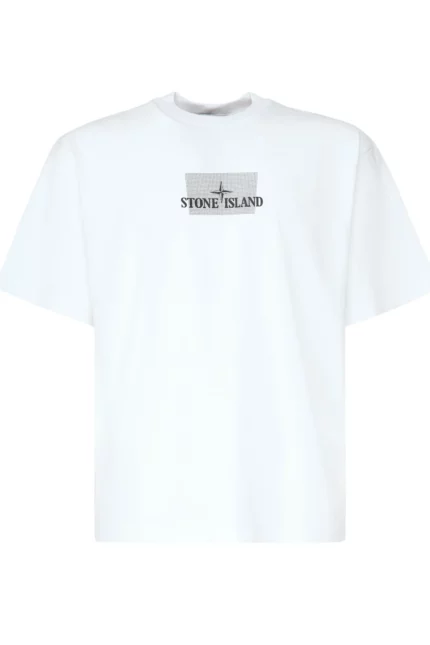 Stone Island Logo Printed Crewneck T-Shirt