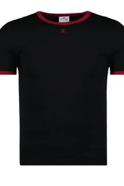 Courrèges Signature Contrast Logo Embroidered T-Shirt