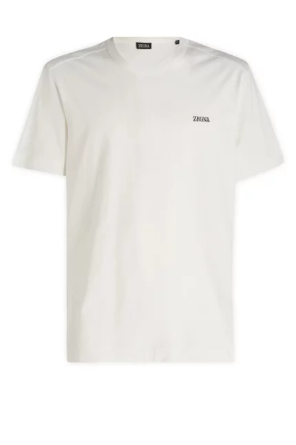 Zegna Logo Embroidered Crewneck T-Shirt