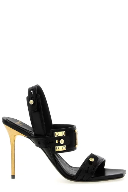 Balmain B-Buzz Logo Plaque Sandals