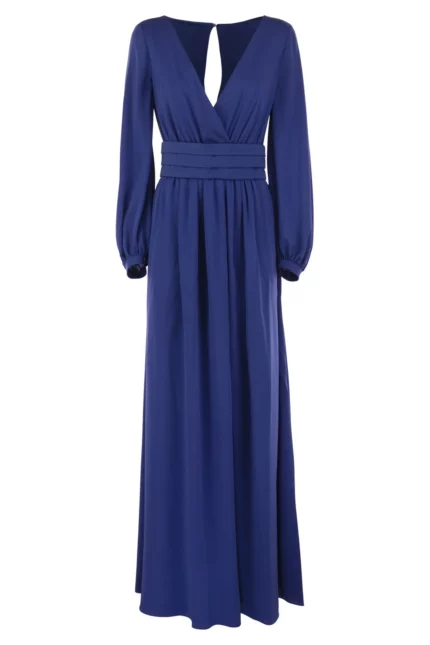 Max Mara V-Neck Long-Sleeved Maxi Dress