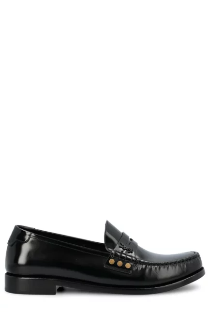 Saint Laurent Almond Toe Slip-On Loafers