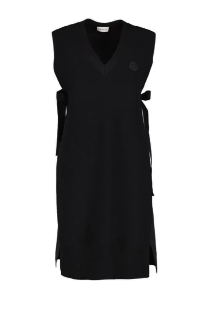 Moncler Logo Patch Drawstring Midi Dress