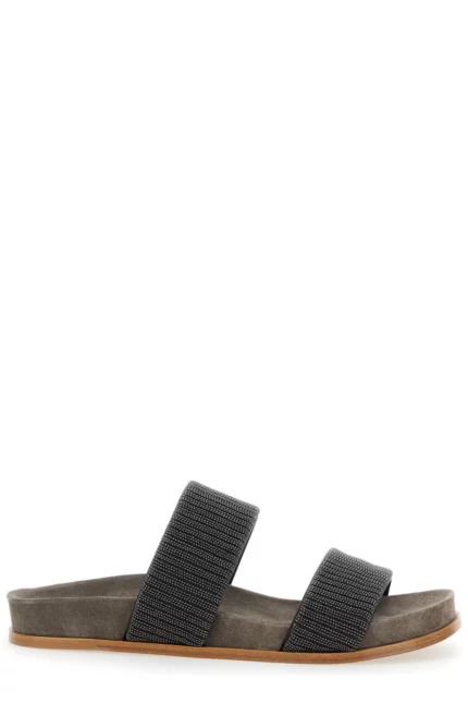 Brunello Cucinelli Precious Strap Slides