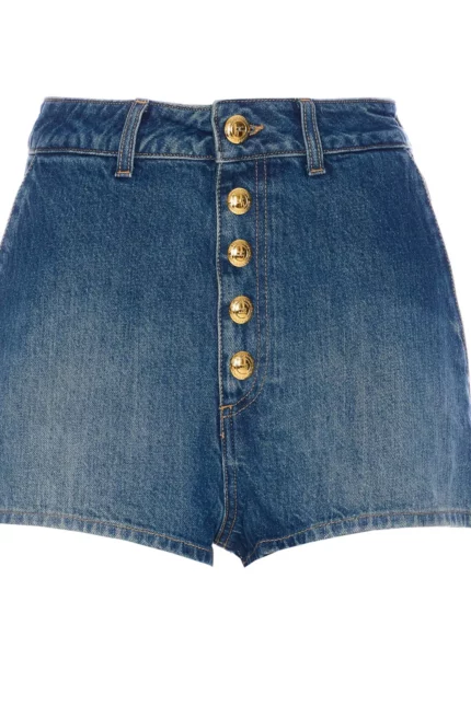Elisabetta Franchi Visible Buttoned Denim Shorts