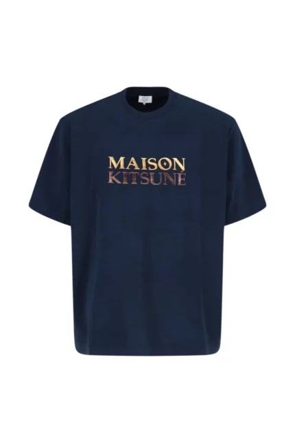 Maison Kitsuné Logo Embroidered Crewneck T-Shirt