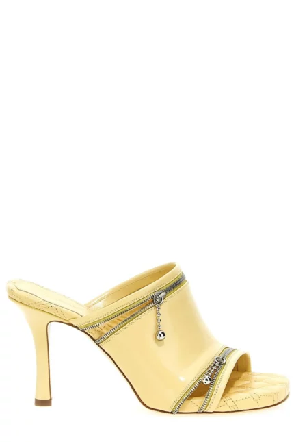 Burberry Peep Decorative-Zip Slip-On Sandals