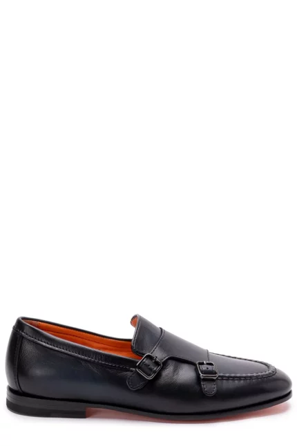 Santoni Side Buckle Fastened Slip-On Monk Shoes