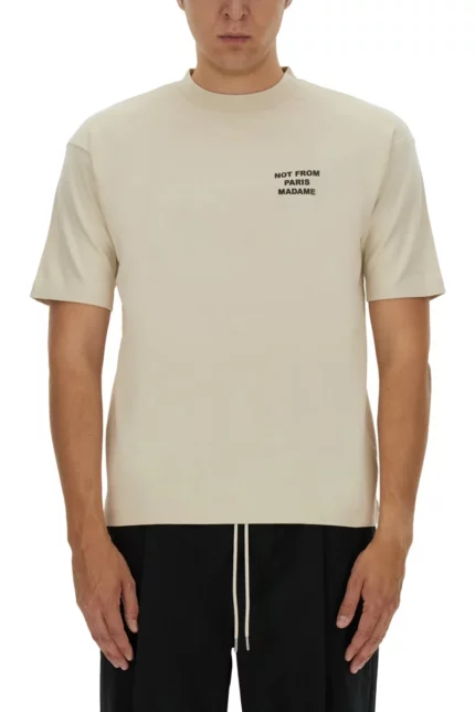 Drôle de Monsieur Slogan Printed Crewneck T-Shirt