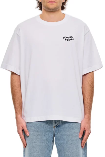 Maison Kitsuné Logo-Embroidered Crewneck T-Shirt