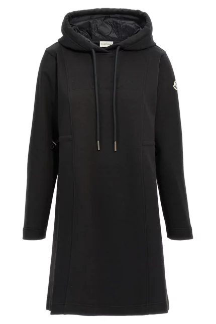 Moncler Logo Patch Drawstring Hooded Dress