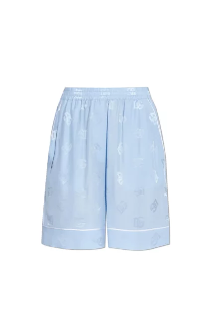 Dolce & Gabbana All-Over DG Logo Jacquard Satin Shorts