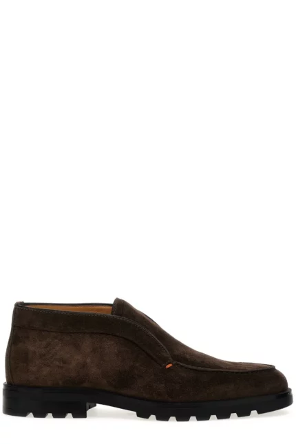 Santoni Almond-Toe Slip-On Loafers