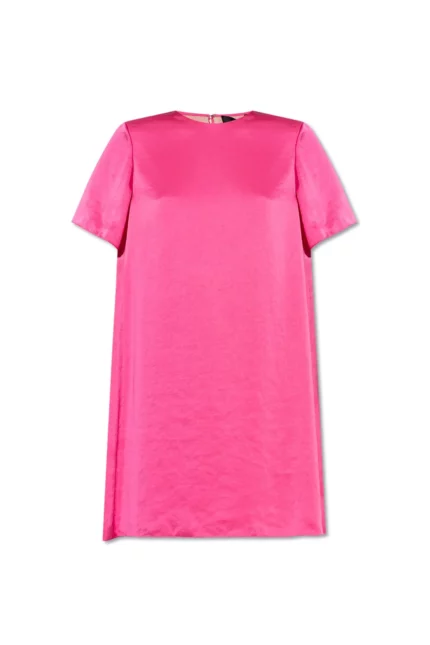Theory Crushed Satin Mini T-Shirt Dress
