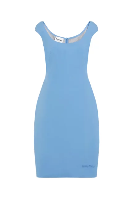 Miu Miu Logo Detailed Sleeveless Mini Dress