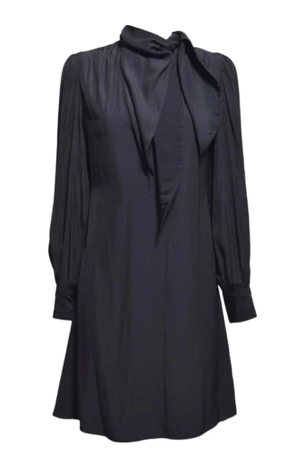 Lanvin Keyhole Neck Draped Mini Dress