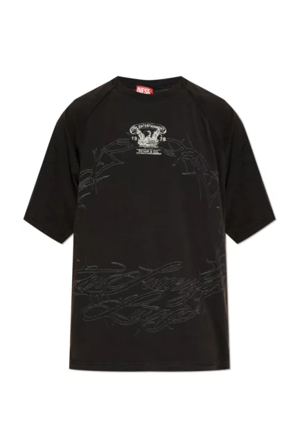 Diesel T-Roxt-Q1 Inside-Out Printed T-Shirt