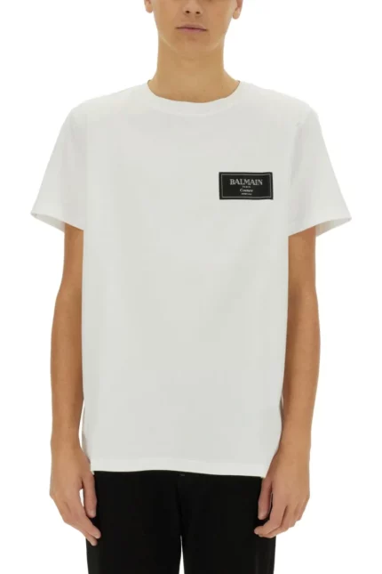 Balmain Logo Patch Crewneck T-Shirt