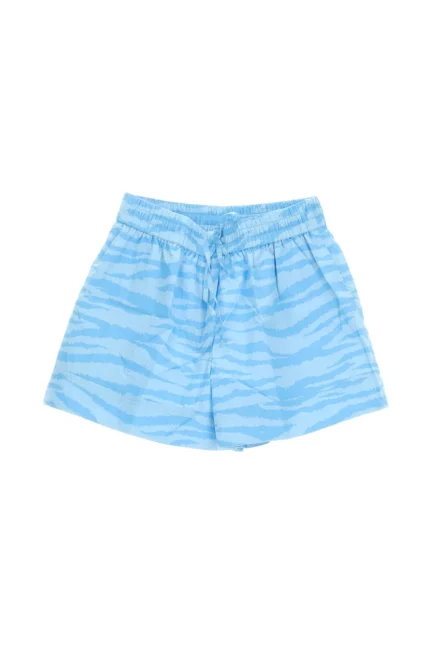 Ganni Zebra Printed Drawstring Shorts