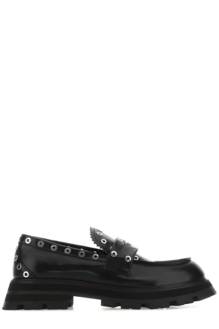Alexander McQueen Eyelet Embellished Slip-On Loafers