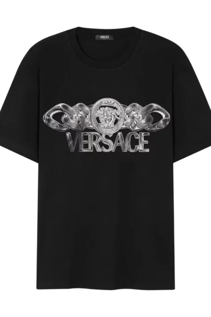 Versace Logo Printed Crewneck T-Shirt
