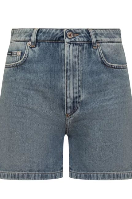Dolce & Gabbana Logo Plaque Denim Shorts