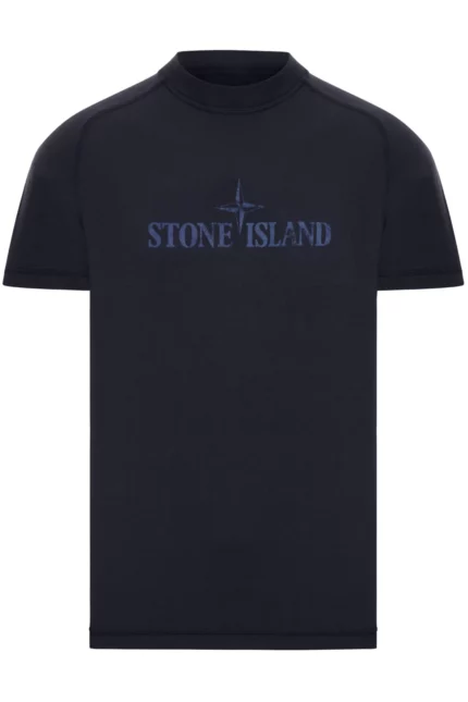Stone Island Logo Printed Crewneck T-Shirt