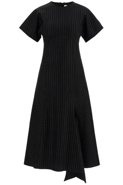 Ganni Pinstripe Long Dress