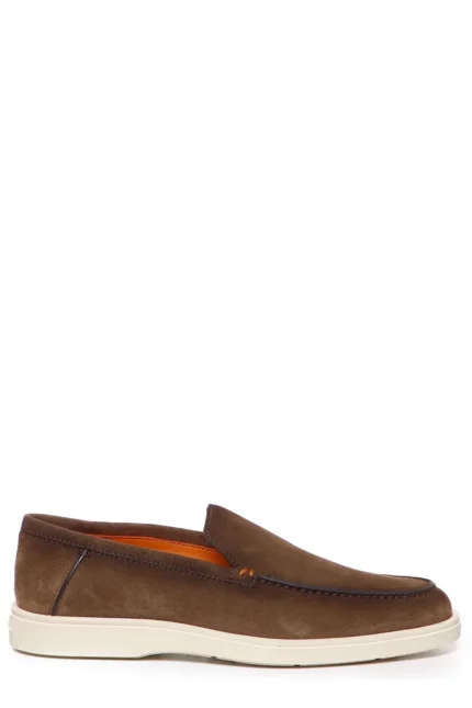 Santoni Almond-Toe Slip-On Loafers