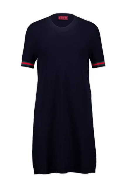 Gucci Web Detailed Extra Fine Mini Dress