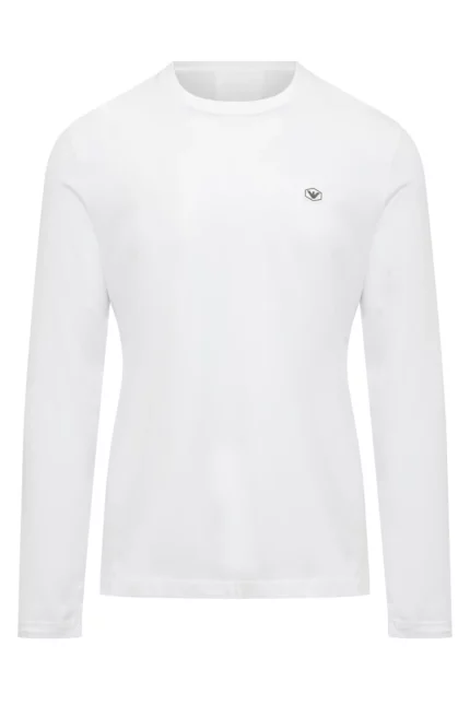 Emporio Armani Logo-Patch Long-Sleeved Crewneck T-Shirt