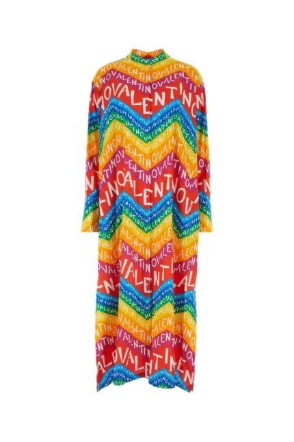 Valentino All-Over Patterned Long-Sleeved Dress