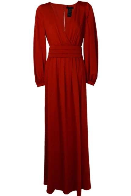 Max Mara V-Neck Long-Sleeved Maxi Dress