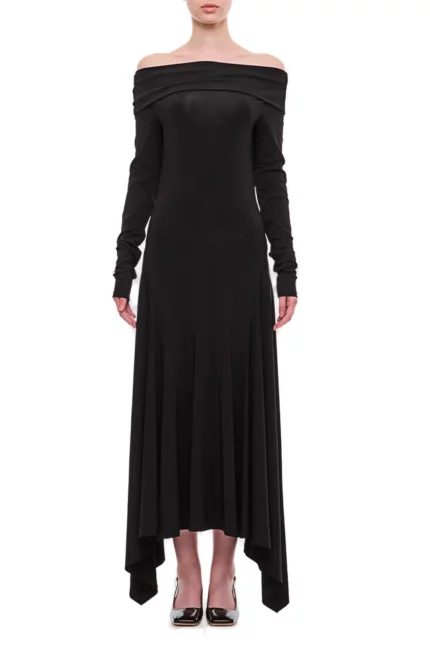 Max Mara Off-Shoulder Long-Sleeved Dress