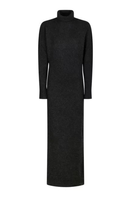 Ami Paris Long-Sleeved Ribbed-Knit Dress