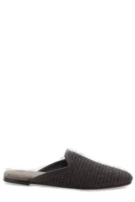 Brunello Cucinelli Braided Slip-On Mules