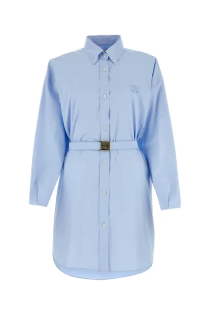 Miu Miu Long-Sleeved Poplin Shirt Dress
