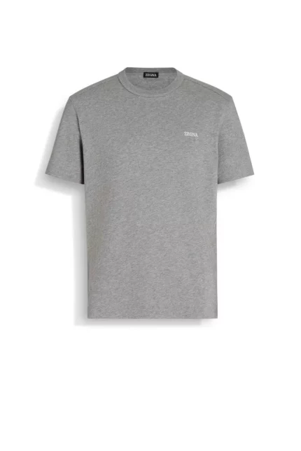 Zegna Logo Embroidered Crewneck T-Shirt