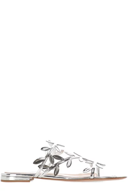 Gianvito Rossi Flavia Leaf Motif Flat Slides