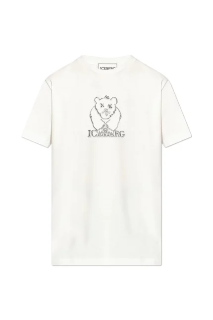 Iceberg Printed And Embroidered Bear T-Shirt