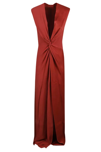Max Mara Pilard V-Neck Sleeveless Dress