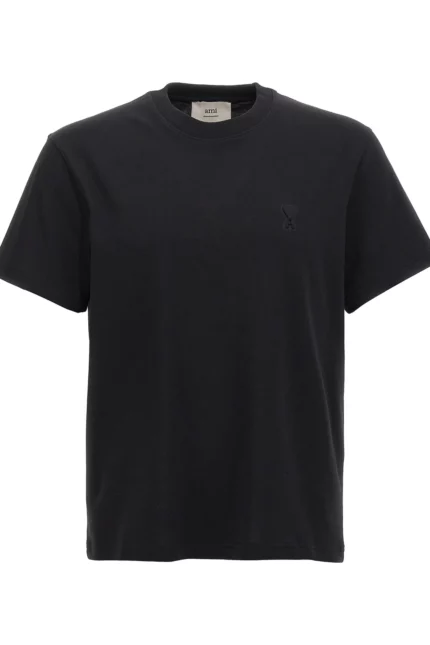 AMI Paris Logo Embossed Crewneck T-Shirt