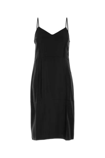 Prada Logo Detailed Sleeveless Midi Dress